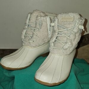 Sperry Wmn Sz 9.5 Cream Winter Duck Boots